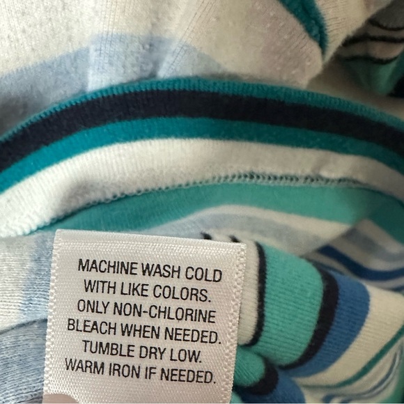 Croft & Barrow Women’s Striped Short Sleeve Top Boat Neck Blue Green Size Small - Picture 7 of 7